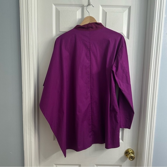 Wingate Collection Oversized Button Down Shirt Artsy Asymmetric Size 0 Small - Picture 5 of 8
